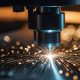 close-up of a laser cutting machine